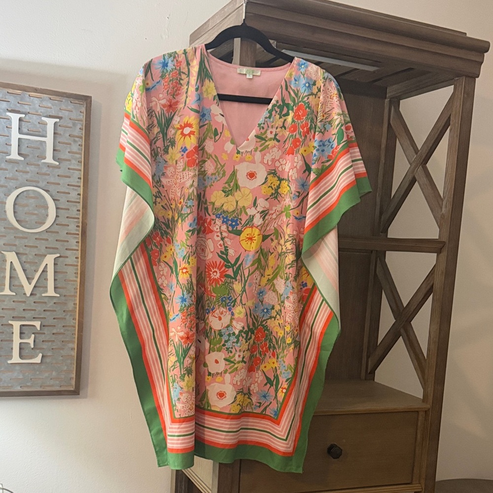 Jade Floral Multicolor Kaftan Dress